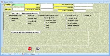 LEAK REPORT – Baza podataka kvarova u vodovodnom sistemu